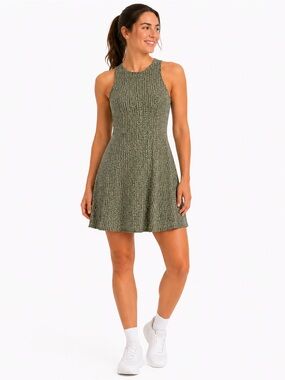 athleta mesh dress Athleta Sol Dark Gray Sleeveless Featherweight Stretch Mesh Inset Dress 16